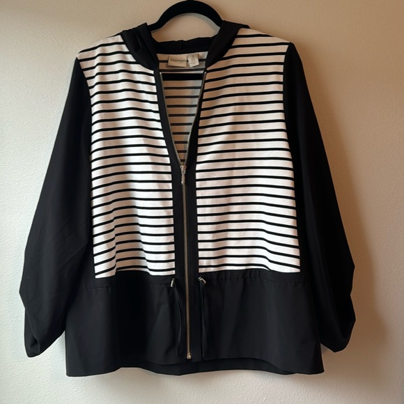 Chico's Jackets & Blazers - Chico’s Zenergy Neema Stripe Hooded Jacket